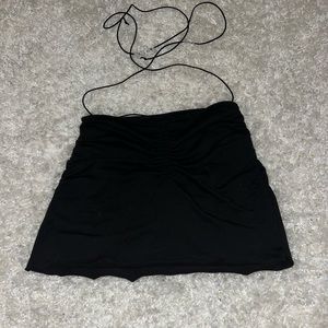 black skort with wrap around waist